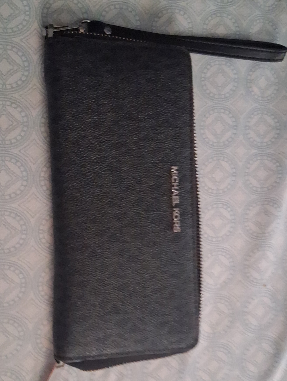 Michael Kors Black Zip Wristlet Wallet with Logo